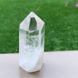 Natural Brazilian clear quartz crystal tower